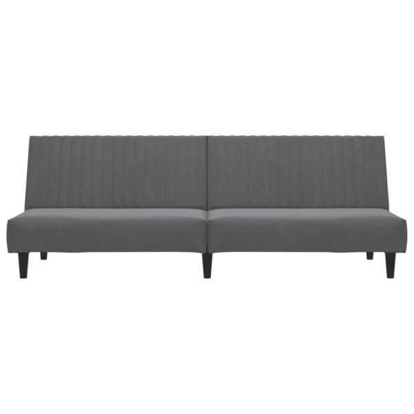Sofá-cama de 2 lugares veludo cinzento-escuro M 5