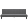 Sofá-cama de 2 lugares veludo cinzento-escuro 5