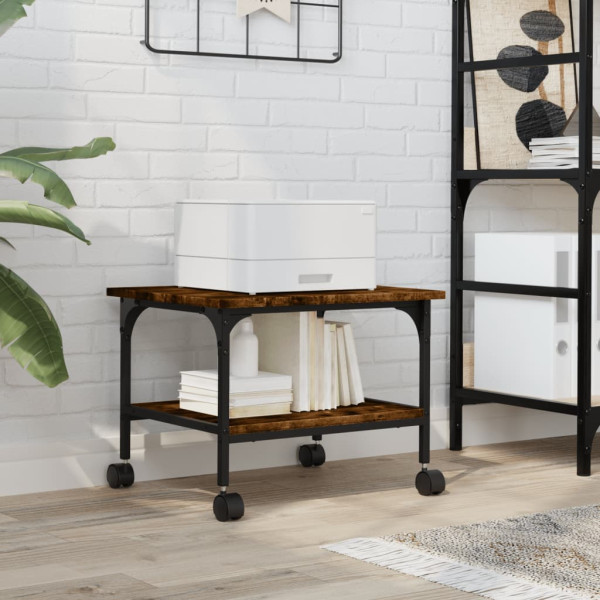 Suporte impressora 2 prateleiras deriv. madeira carvalho fumado M 4