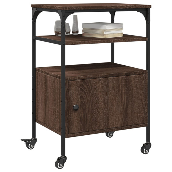 Soporte de impresora 3 niveles marrón roble 50x40x76 cm M 5