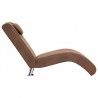 Chaise longue com almofada camurça artificial castanho 2