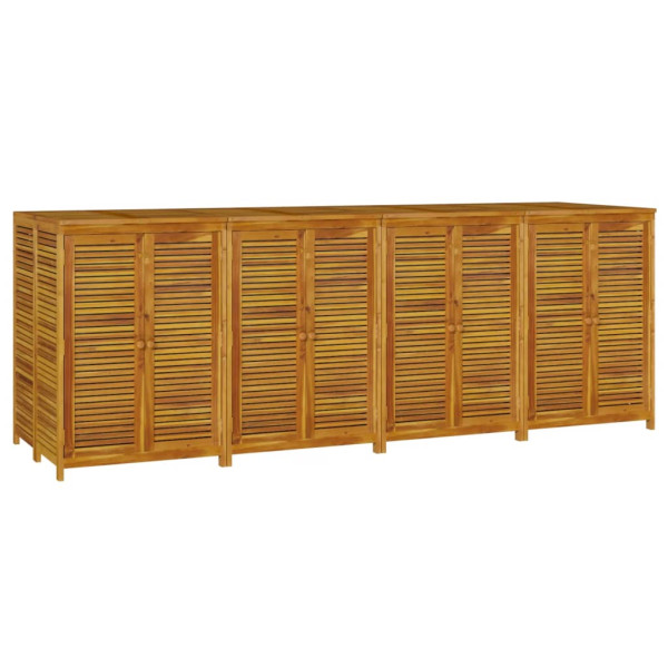 Caja de almacenaje de jardín madera maciza acacia 280x87x104 cm M 3