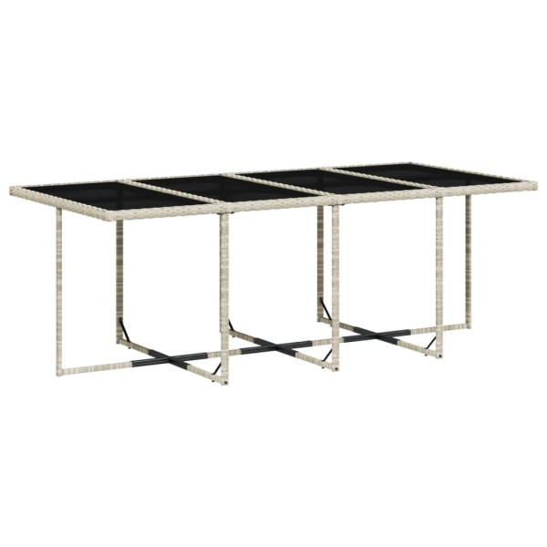 Set comedor de jardín 9 pzas cojines ratán sintético gris claro M 4