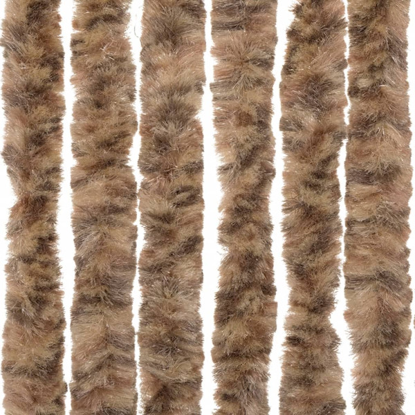 Cortina anti-insetos 100x220 cm chenille bege e castanho-escuro M 5