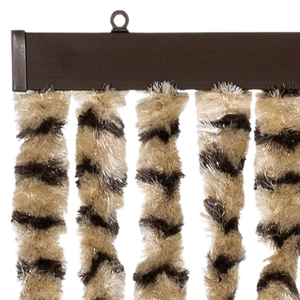 Cortina anti-insetos 100x200 cm chenille bege e castanho M 4