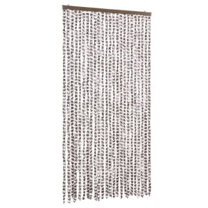 Cortina anti-insetos 100x230cm chenille cinza-acastanh./branco H
