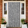 Cortina anti-insetos 90x220 cm chenille cinzento e preto 1