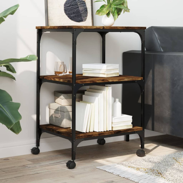 Suporte impressora 3 prateleiras deriv. madeira carvalho fumado M 4