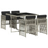 5 pcs conjunto de jantar p/ jardim c/ almofadões cinzento claro 2