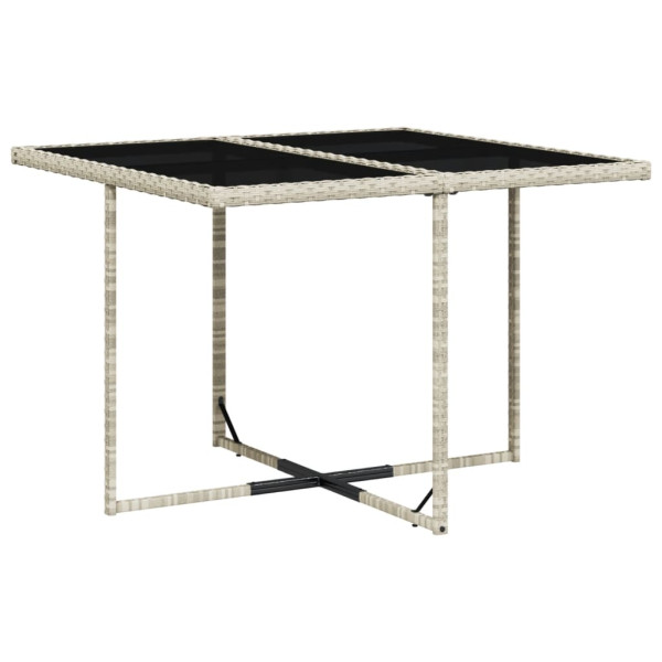 Set comedor de jardín 5 pzas cojines ratán sintético gris claro M 4
