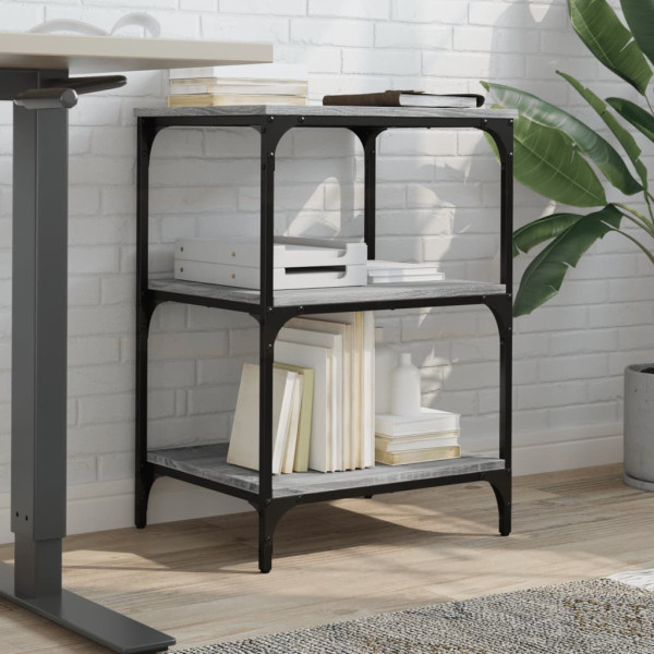 Soporte de impresora 3 niveles gris Sonoma 50x41x75 cm M 3