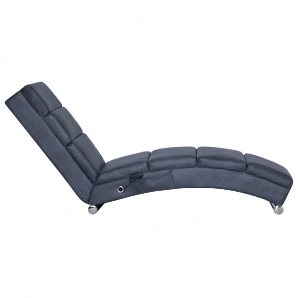 Chaise longue de massagens camurça artificial cinzento M 4