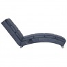 Chaise longue de massagens camurça artificial cinzento 4