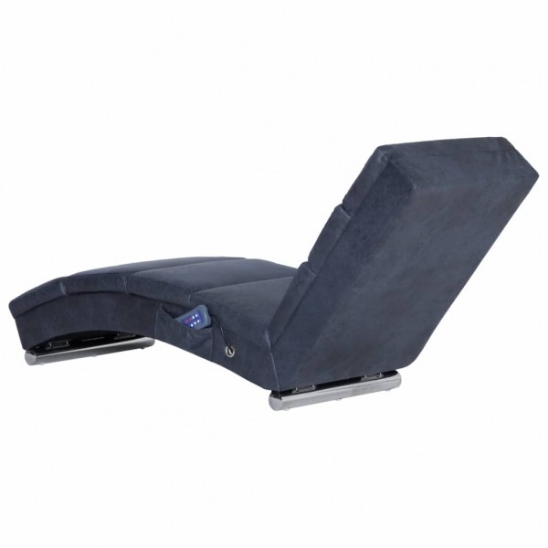 Chaise longue de massagens camurça artificial cinzento M 5