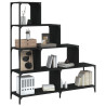 Librería con 4 peldaños madera ingeniería negro 139x33.5x149 cm 1