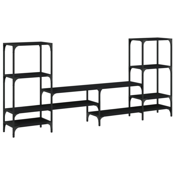 Mueble para TV madera de ingeniería negro 206.5x28.5x95 cm M 2
