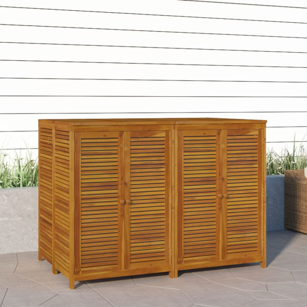Caja de almacenaje de jardín madera maciza acacia 140x87x104 cm M 4