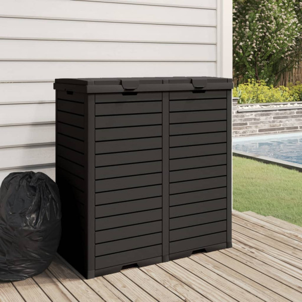 Cubo de basura de exterior polipropileno negro 78x41x86 cm M 3
