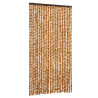 Cortina anti-insetos 100x230 cm chenille ocre e branco 2