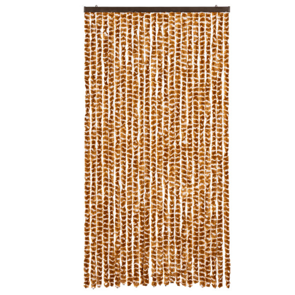 Cortina anti-insetos 100x230 cm chenille ocre e branco M 3