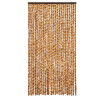 Cortina anti-insetos 100x230 cm chenille ocre e branco 3