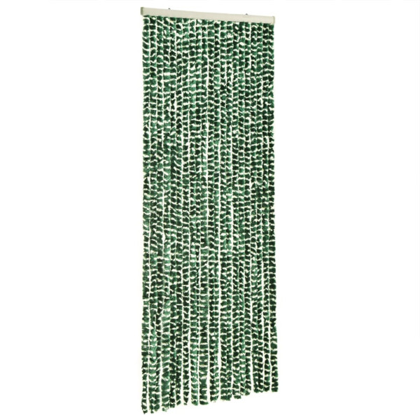 Cortina anti-insetos 90x200 cm chenille verde e branco M 2