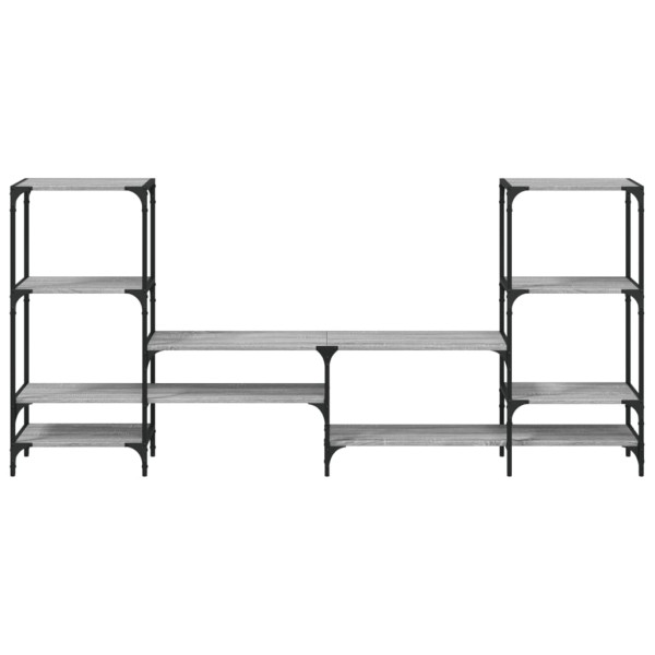 Mueble de TV madera de ingeniería gris Sonoma 206.5x28.5x95 cm M 5