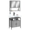 Set de muebles de baño 2 pzas madera contrachapada gris sonoma 1