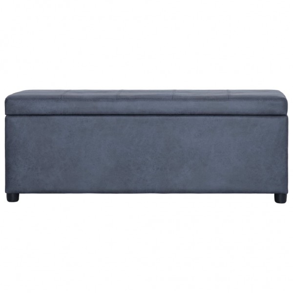 Banco con espacio de almacenaje 116 cm piel ante sintética gris M 3