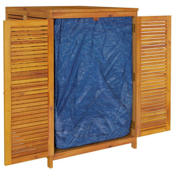 Caja de almacenaje de jardín madera maciza acacia 210x87x104 cm M 5