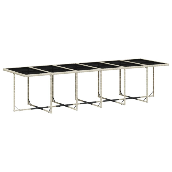Set comedor jardín y cojines 13 pzas ratán sintético gris claro M 4