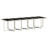 Set comedor jardín y cojines 13 pzas ratán sintético gris claro 4