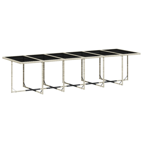 Set comedor jardín y cojines 13 pzas ratán sintético gris claro M 4