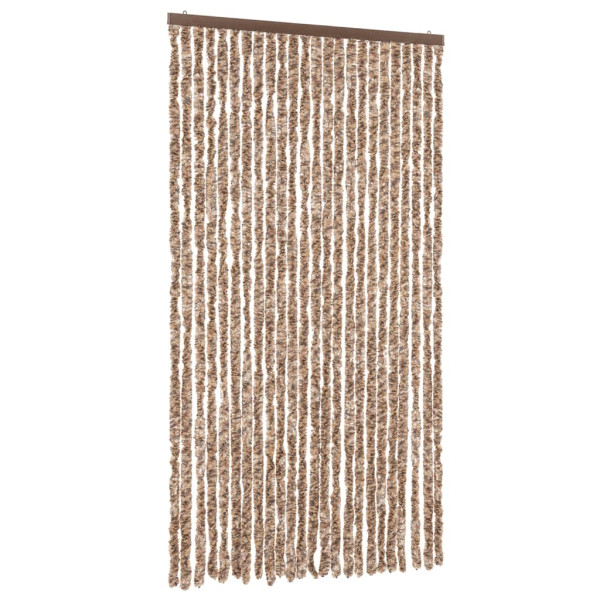 Cortina anti-insetos 100x230 cm chenille bege e castanho-escuro M 2