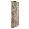 Cortina antimoscas chenilla beige y marrón 56x200 cm 2