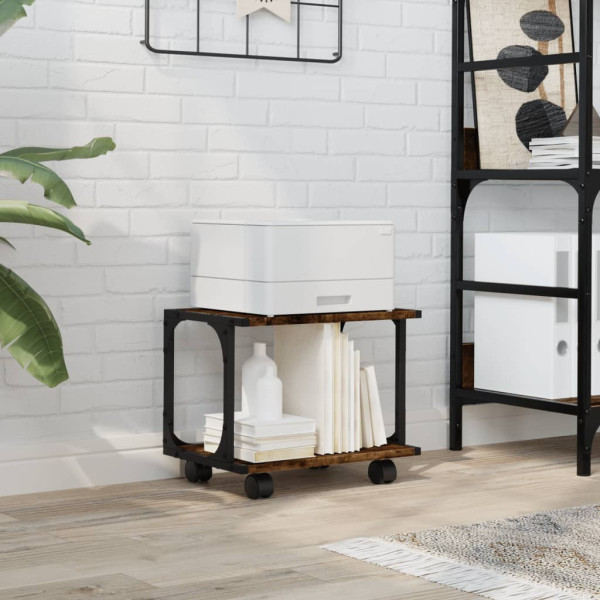 Soporte de impresora 2 niveles roble ahumado 41x28x33.5 cm M 3