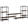 Mueble de TV madera de ingeniería marrón roble 206.5x28.5x95 cm 2