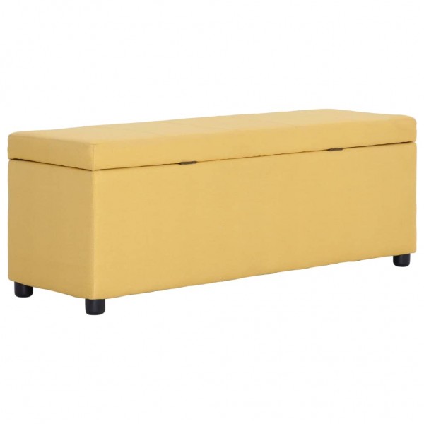 Banco c/ compartimento de arrumação 116 cm poliéster amarelo M 5