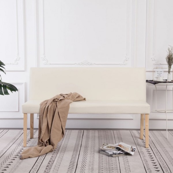 Banco de cuero sintético 139.5 cm color crema D