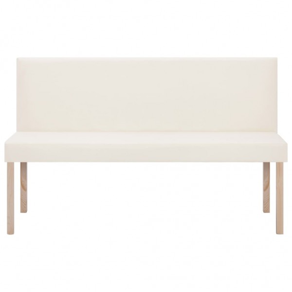 Banco de cuero sintético 139.5 cm color crema M 4