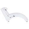 Chaise longue de massagem c/ almofada couro artificial branco 4