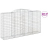 Cestos gabião arqueados 17 pcs 300x50x160/180 ferro galvanizado 2