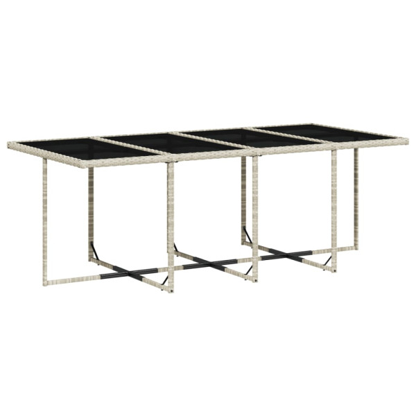 13 pcs conj. jantar jardim c/ almofadões vime PE cinzento-claro M 3