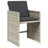 Set comedor jardín y cojines 15 pzas ratán sintético gris claro 4