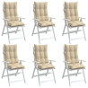 Cojines de silla con respaldo alto 6 uds tela Oxford beige 3