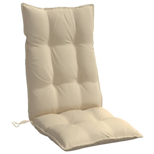 Cojines de silla con respaldo alto 6 uds tela Oxford beige M 4