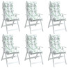 Cojines silla respaldo alto 6 uds tela Oxford estampado hojas 3