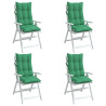 Cojines de silla con respaldo alto 4 uds tela Oxford verde 3