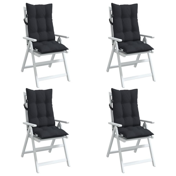 Cojines de silla con respaldo alto 4 uds tela Oxford negro M 3