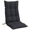 Cojines de silla con respaldo alto 4 uds tela Oxford negro 4